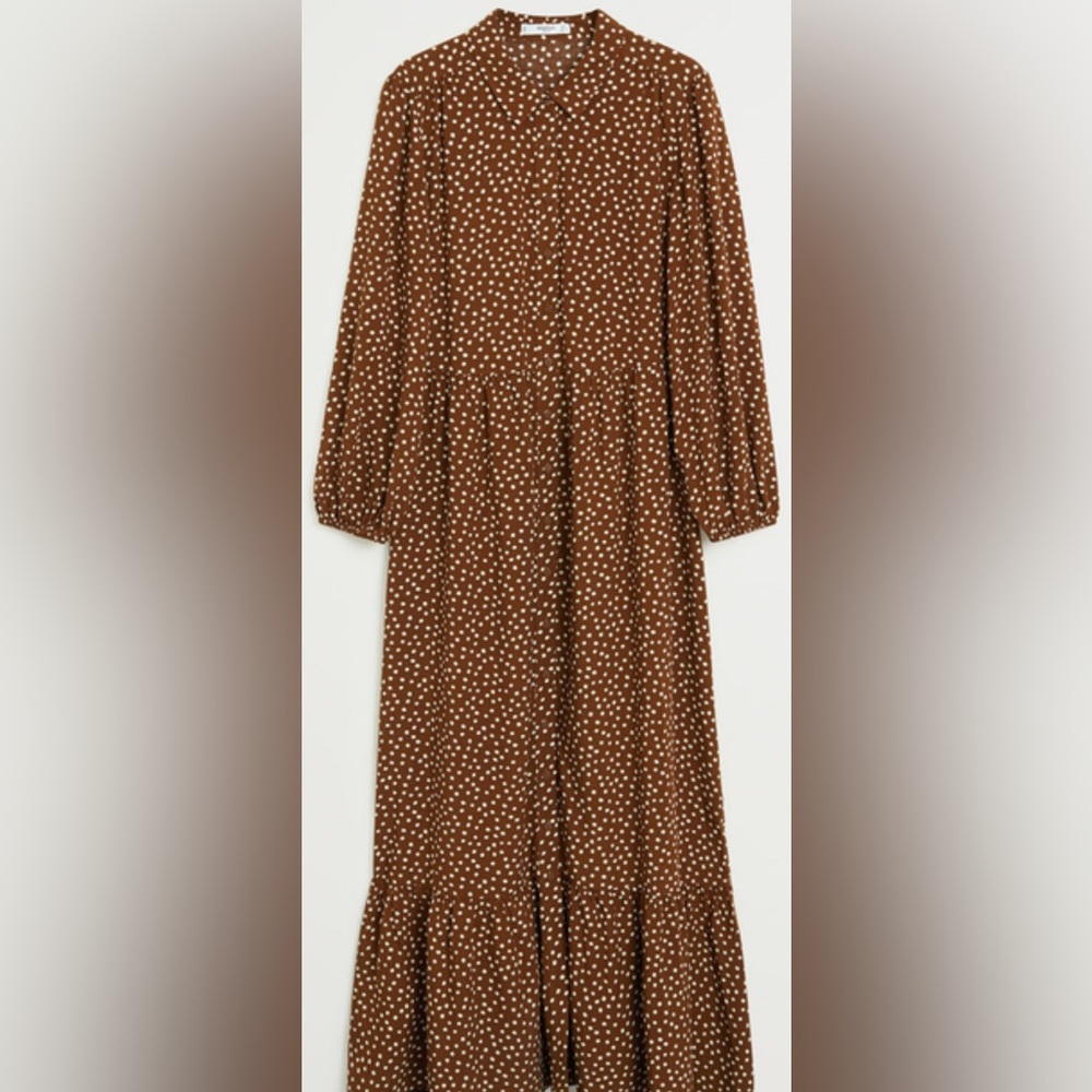 Mango Brown Polka Dot Dress
